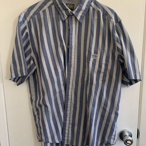 Blue and Gray Button-down Shirt